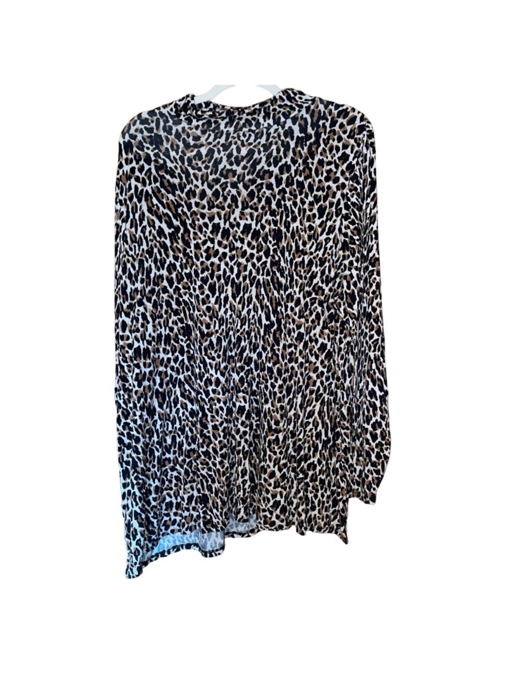 Lane Bryant Leopard Print Long Sleeve Blouse Size 22/24 Womens Animal Print